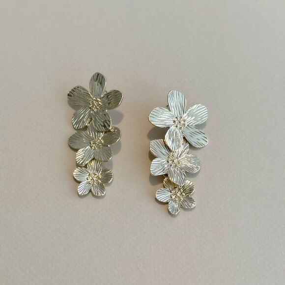 Flower drop earrings N1131 - Picture 2 of 4